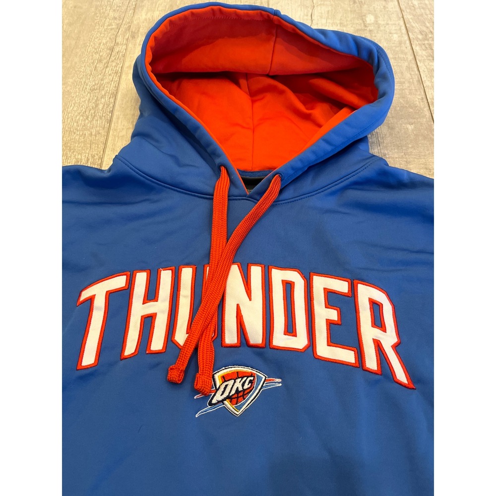 NBA Oklahoma City Thunder Hoodie‎ Mens XL Blue Orange OKC Basketball Sweatshirt